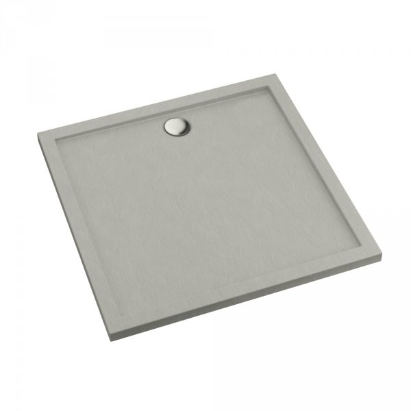Brodzik kwadratowy posadzkowy Schedline Sharper szary kamień 80x80