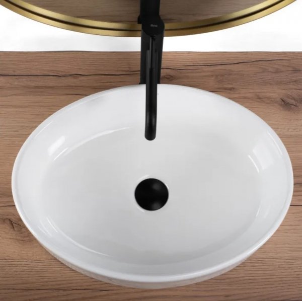 Umywalka ceramiczna, nablatowa, owalna REA FONDA biała