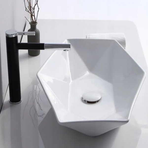 Umywalka ceramiczna nablatowa REA VEGAS biała