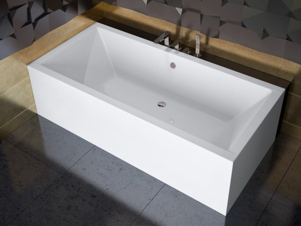 BESCO Wanna 190x90 Quadro z białą obudową + Syfon