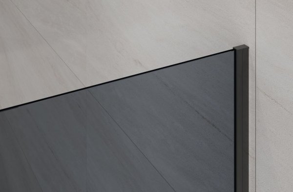 Invena ścianka walk-in 80x200 grafitowa szkło 8 mm hartowane czarny profil