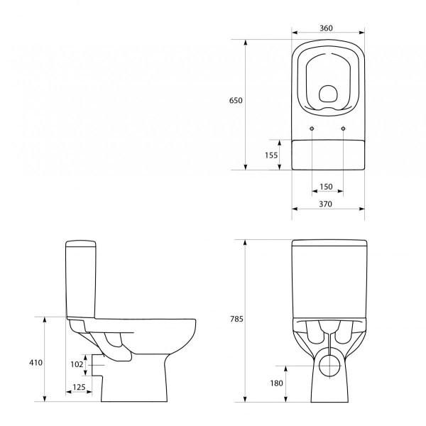 WC Kompakt COLOUR CLEANON 010 bez deski