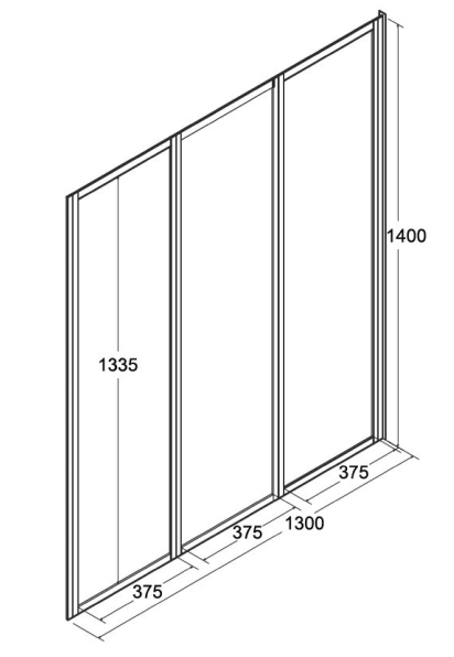 BESCO Wanna 170x75 Integra Prawa + Parawan 3-skrzydłowy + Syfon