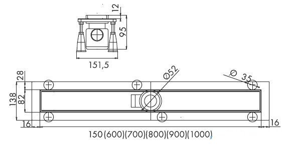 Schedpol odpływ liniowy z rusztem 70 cm