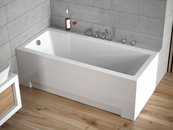 BESCO Wanna 180x80 Modern z białą obudową + Syfon