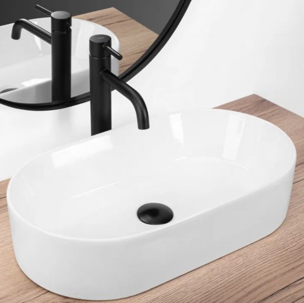 Umywalka ceramiczna nablatowa REA LAYLA 50 biała
