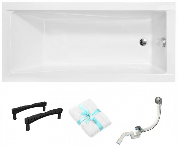 BESCO Wanna 140x70 Modern Slim + Syfon