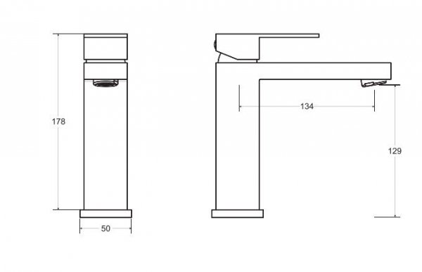 Bateria umywalkowa niska Modern/Varium Czarny mat