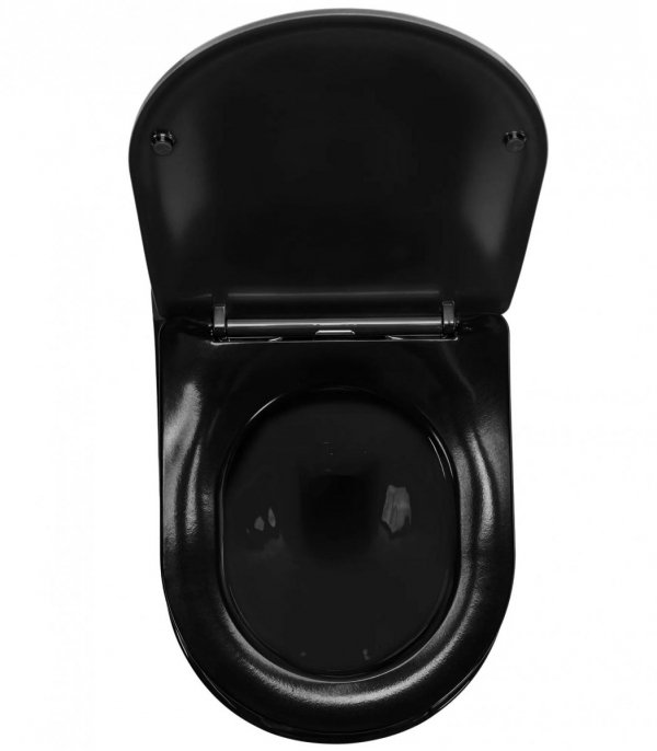 Misa WC wisząca Carlo Mini Gold/Black + deska wolnoopadająca REA-C8990