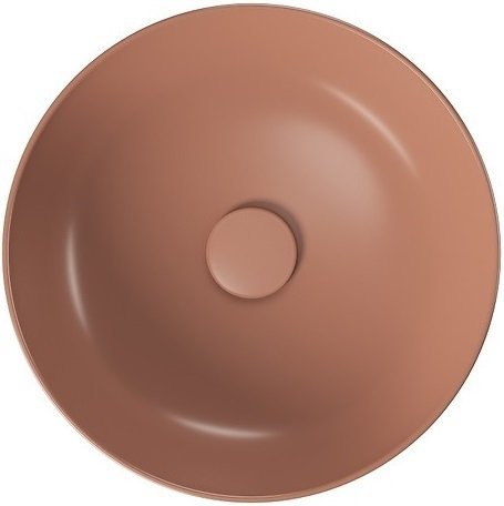 Umywalka ceramiczna nablatowa Larga okrągła 40 cm ceglasty mat