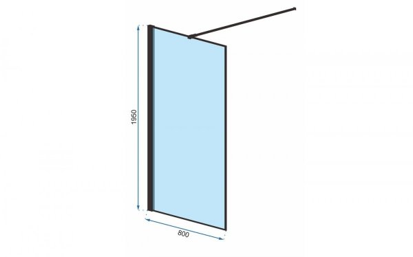 Ścianka szklana Bler czarna loft 80 cm