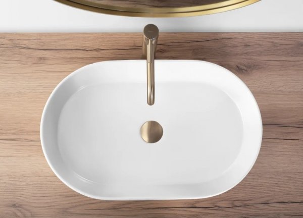 Umywalka ceramiczna nablatowa REA NADIA 60 WHITE MATT biała matowa