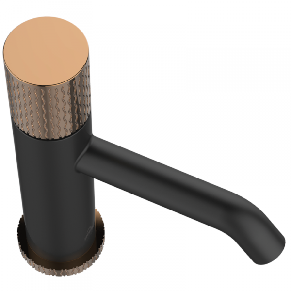 Bateria umywalkowa z korkiem Invena Moonlight czarna rose gold