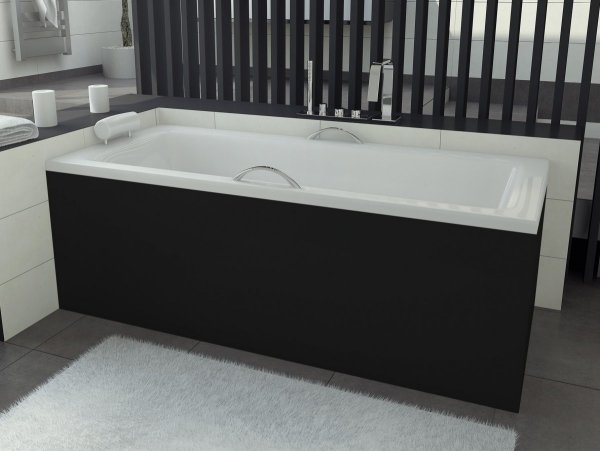 BESCO Wanna 130x70 Talia z czarną obudową + syfon