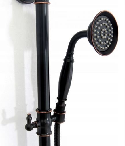 Zestaw natryskowy z baterią Retro Old Black REA-P2366
