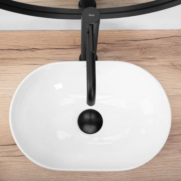 Umywalka ceramiczna nablatowa REA AMELIA MINI biała