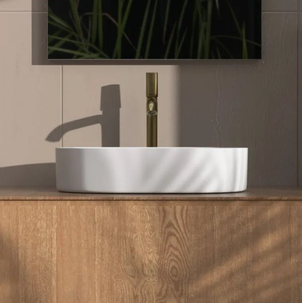 Umywalka ceramiczna nablatowa REA NADIA 60 WHITE MATT biała matowa