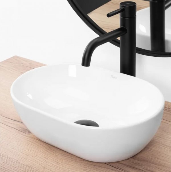 Umywalka ceramiczna nablatowa REA AMELIA MINI biała