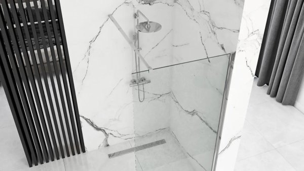 Ścianka prysznicowa walk-in REA AERO N 120 transparent chrom