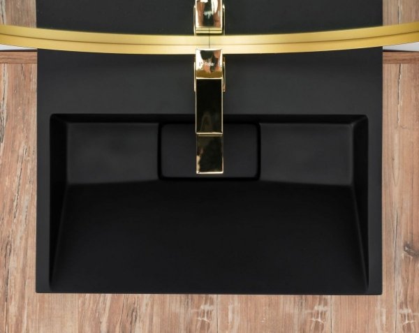 Umywalka konglomeratowa nablatowa REA GOYA BLACK MAT 50CM