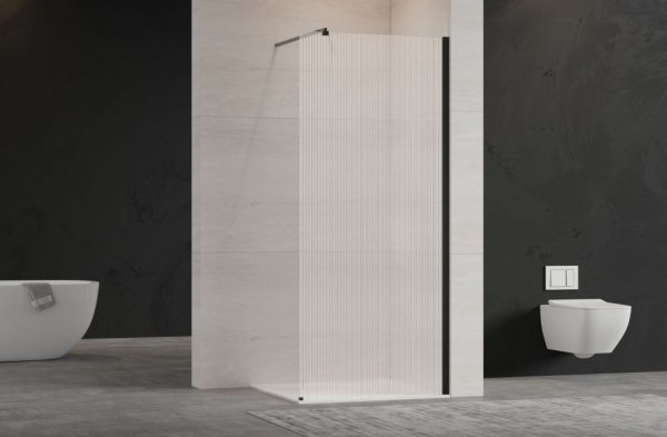 Invena ścianka walk-in ryflowana 100x200 kabina szyba szkło 8 mm hartowane