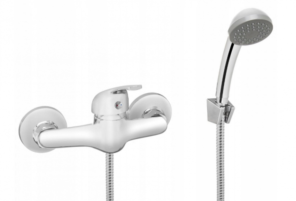 Invena Bateria natryskowa z zestawem natryskowyn Mitris chrom