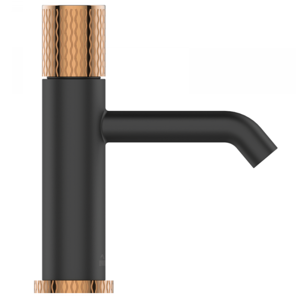 Bateria umywalkowa z korkiem Invena Moonlight czarna rose gold