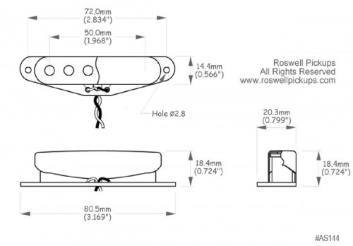 Przetworniki Tele AlNiCo 5  Roswell SET CHROM