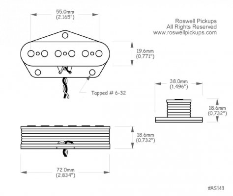 Przetworniki Tele AlNiCo 5  Roswell SET CHROM