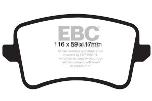 Klocki hamulcowe EBC YELLOWSTUFF tył AUDI A4 (B8) 2.0 Turbo 2013-2015