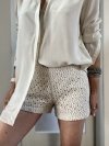 Szorty Bawełniane Beżowe Ażurowe Boho Chic
