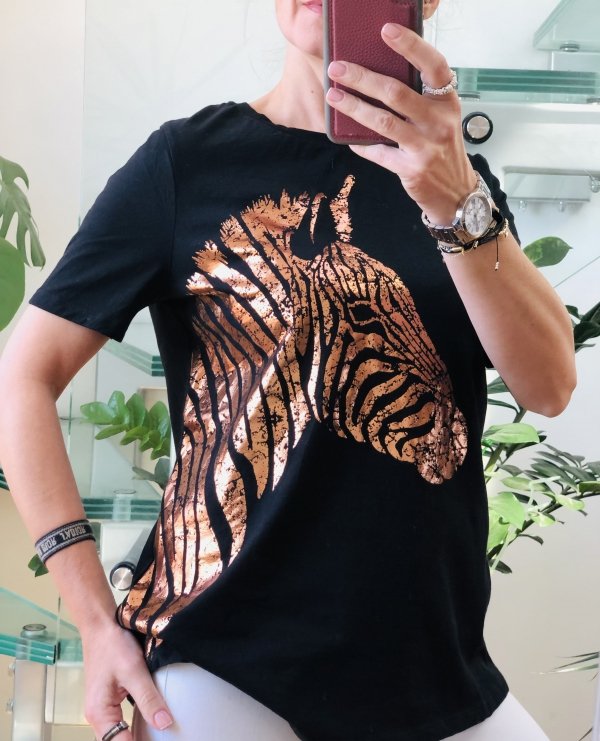 T-shirt Zebra Black