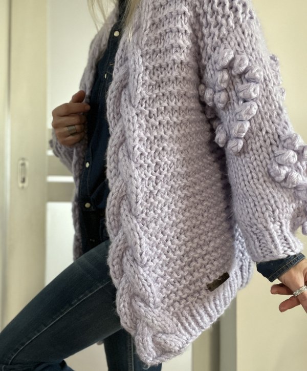 Sweter Splot Handmade Lila