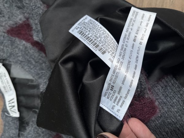 Wełniana kamizelka Zara romby grey 