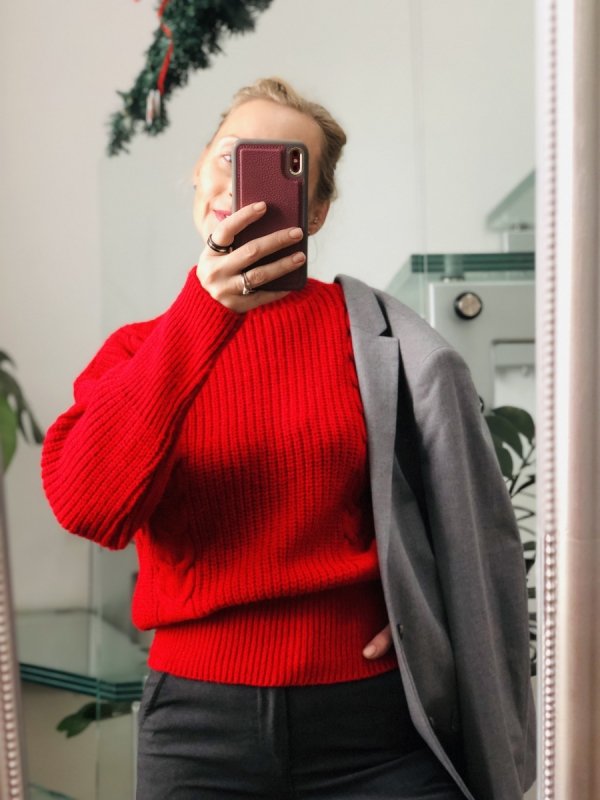 Czerwony Sweter Splot Mohito