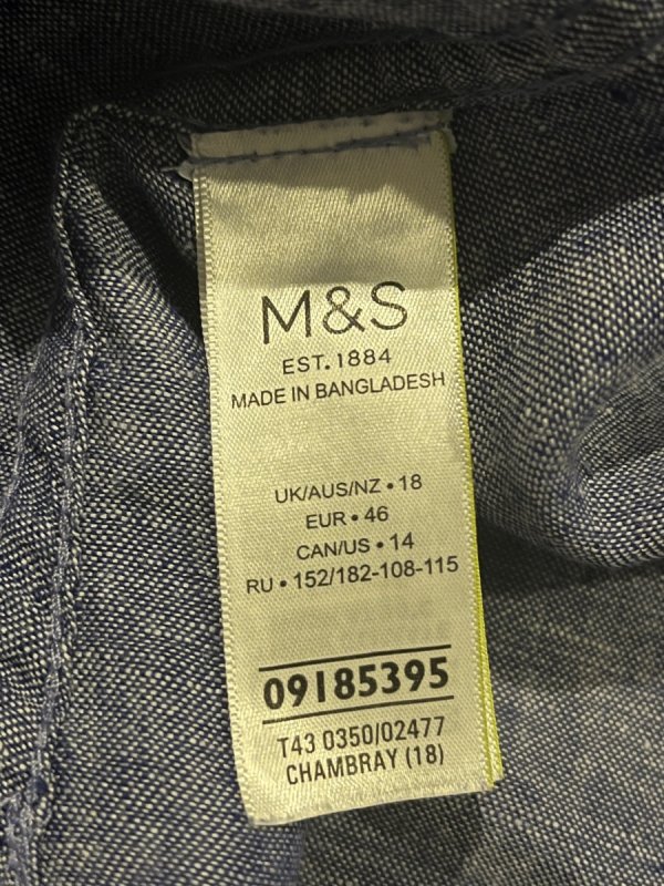 Lniana Koszula M&amp;S Pure Linen Oversize Blue