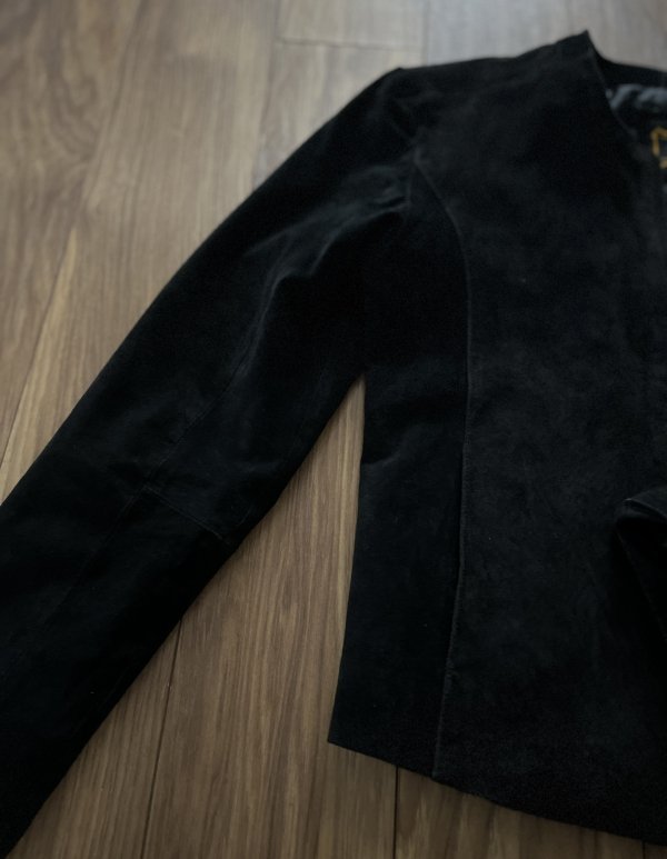 Krótka Kurtka Leather Suede Black