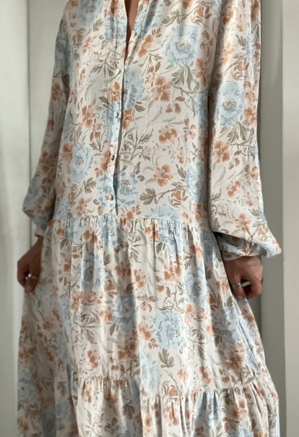 Sukienka Maxi Kwiaty Pastele Boho Romantic