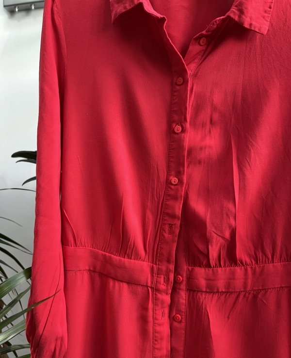 Długa Letnia Sukienka H&amp;M Midi Casual Red