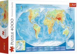 TREFL 45007 Puzzle 4000 Wielka mapa fizyczna świata