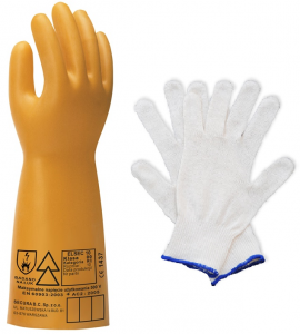 Zestaw - rękawice dielektryczne ELSEC 10kV (rękawice dielektryczne + wkładki bawełniane)