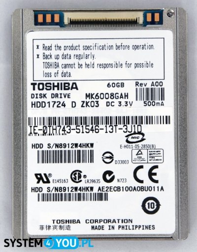 Toshiba 60GB 1,8  ZIF PATA Festplatte iPod Classic