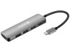 Adapter Sandberg USB-C 3xUSB3.0 1xUSB-C 1xHDMI Grey