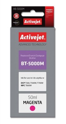 Tusz Activejet AB-5000M (zamiennik Brother BT-5000M; Supreme; 50 ml; czerwony)