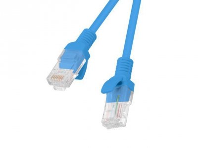 Kabel UTP Lanberg PCU5-10CC-0050-B (RJ45, U/UTP - RJ45, U/UTP ; 0,50m; UTP; kat. 5e; kolor niebieski)