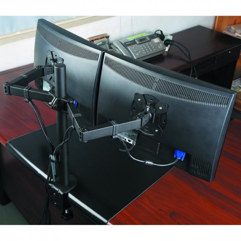 UCHWYT BIURKOWY DO 2 MONITORÓW LED/LCD 13-27&quot; L-02N ART