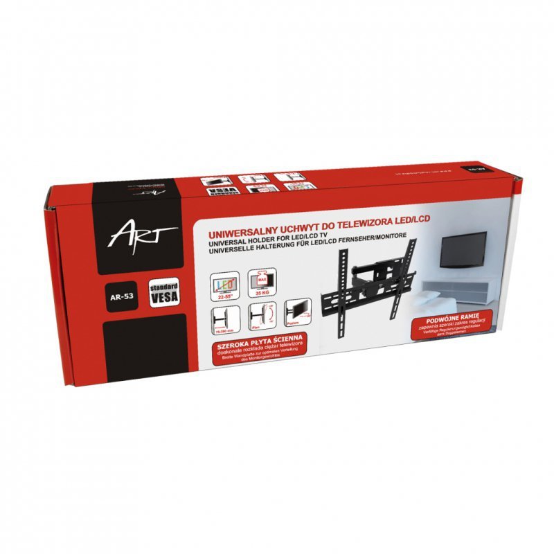 UCHWYT DO TV LCD/LED 22-55&quot; 35KG AR-53 ART reg. pion i poziom