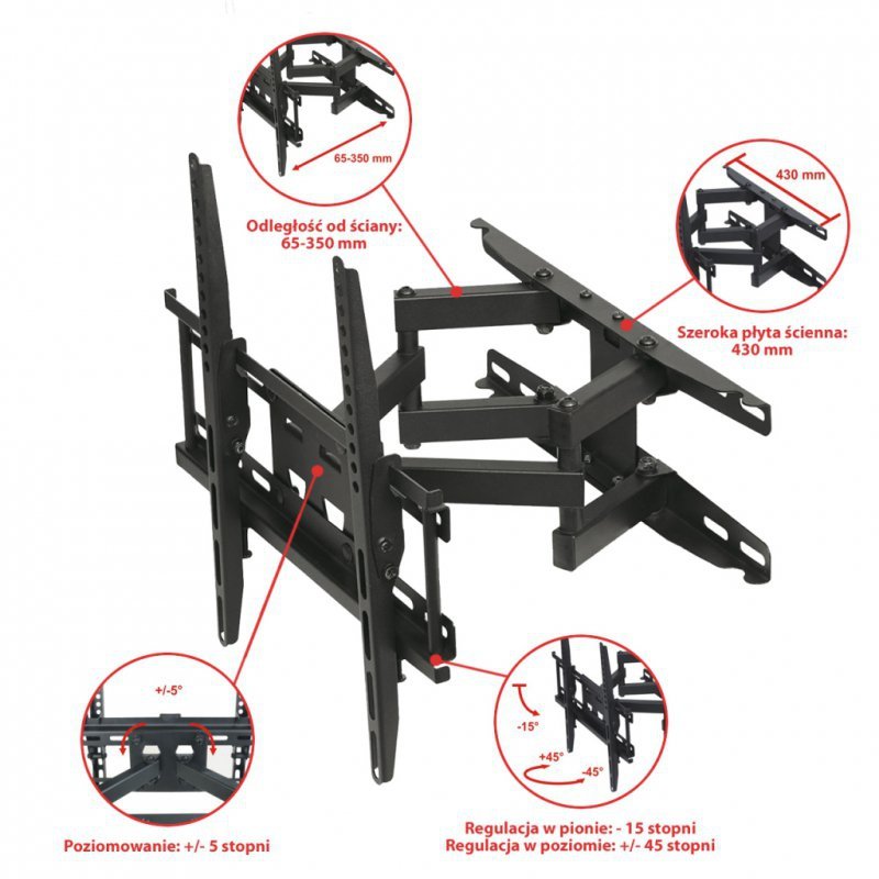 Uchwyt do telewizora 23-65&quot; LED/LCD 45kg UX150 ART pion/poziom