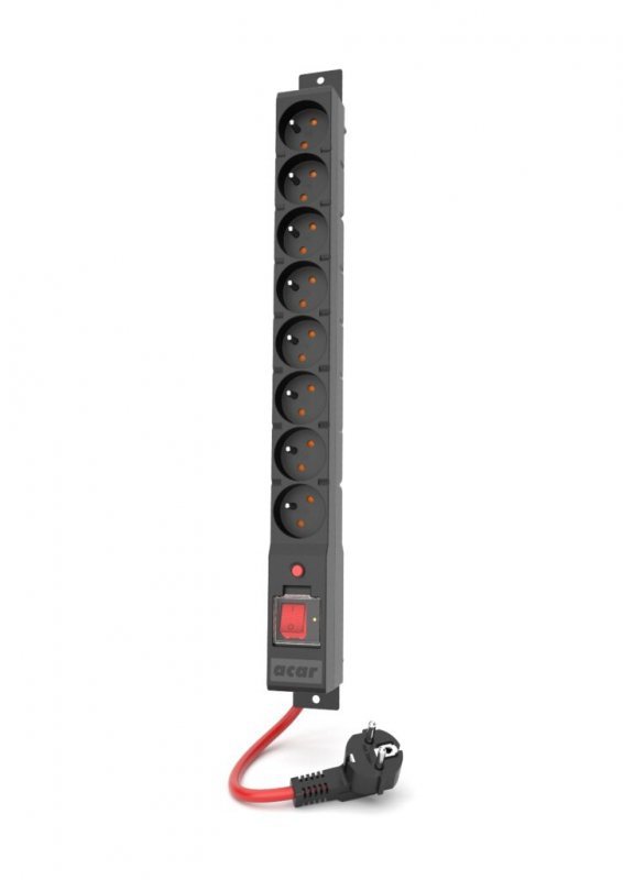 Urządz. zas.-zabezpiecz. acar R8 POWER 16A, czarny 5m W2452