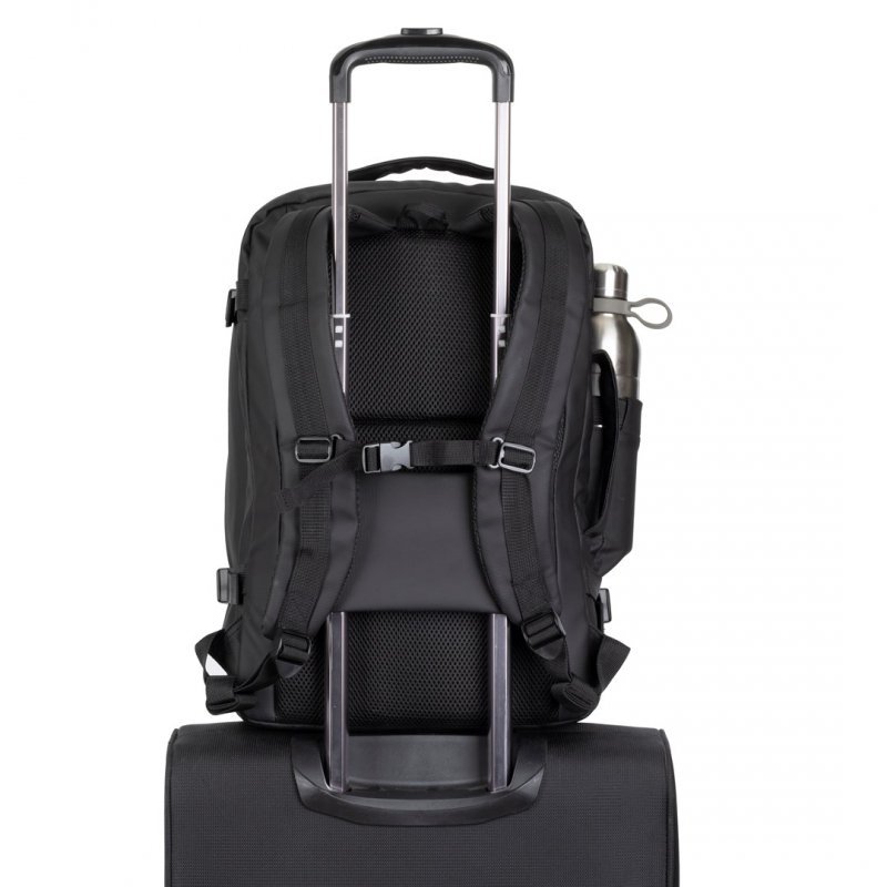 RIVACASE PLECAK NA LAPTOP 17,3&quot; TEGEL ECO, CZARNY, MATERIAŁ WODOODPORNY, EKO RPET, KIESZENIE NA SMARTFON, DOKUMENTY,AKCESOR